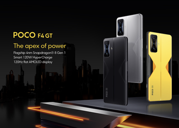 POCO F4 GT: gaming smartphone with Snapdragon 8 Gen 1 chip and 120W charging for 500 euros