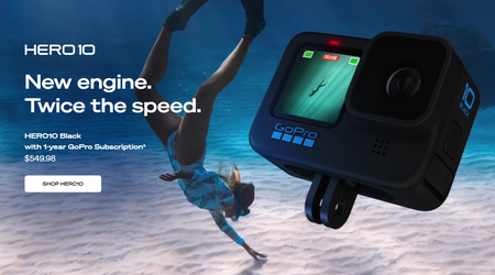 GoPro Hero 10 Black - 4K при 120 FPS і стабілізація HyperSmooth 4.0 за ціною $ 550