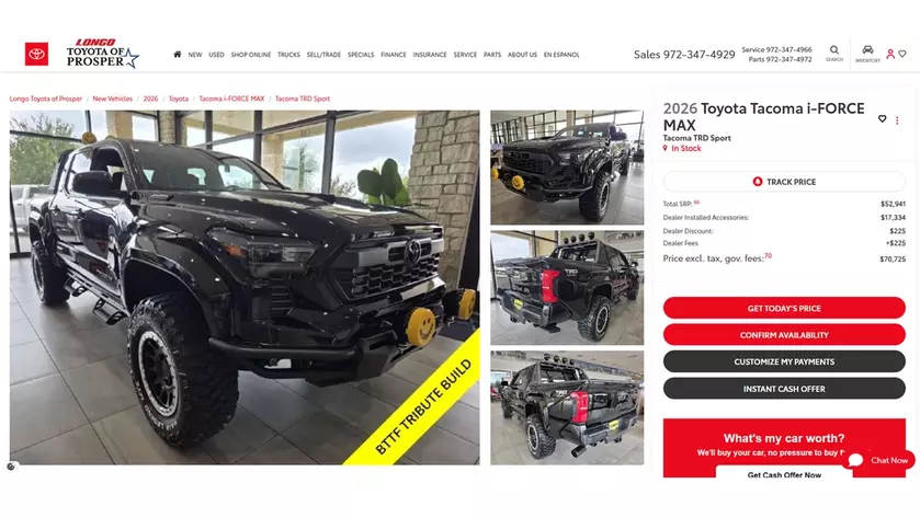 За $70 725: американский дилер стилизовал гибридную Toyota Tacoma под пикап из «Назад в будущее»