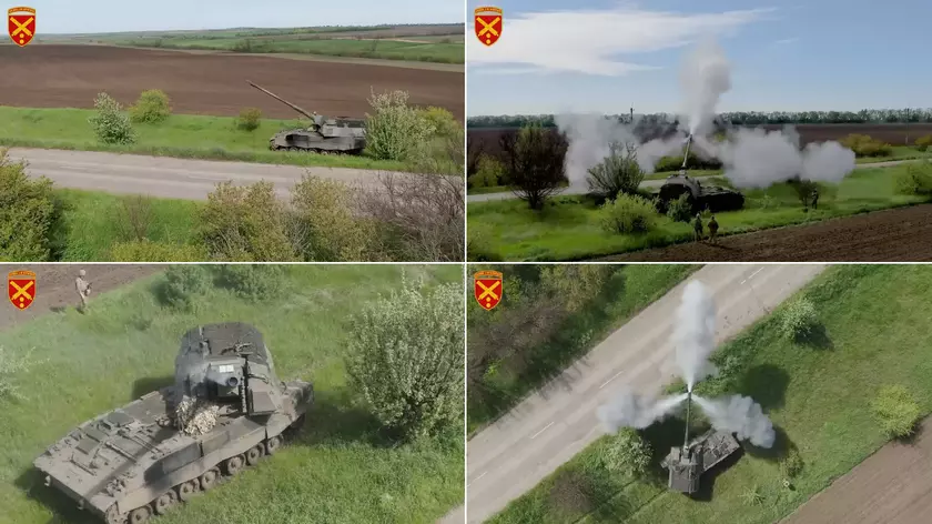 Вооружённые Силы Украины показали редкое видео боевой работы немецких гаубиц Panzerhaubitze 2000