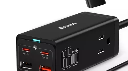 Baseus PowerCombo on Amazon: Splitter with four USB ports, two outlets, and up to 65W of charging for $47.99 ($52 off)