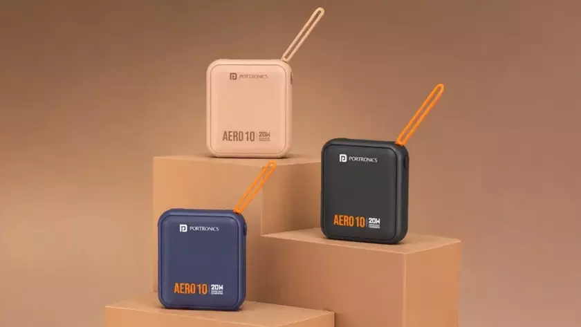 Компактный пауэрбанк Portronics Aero 10 в разных цветах