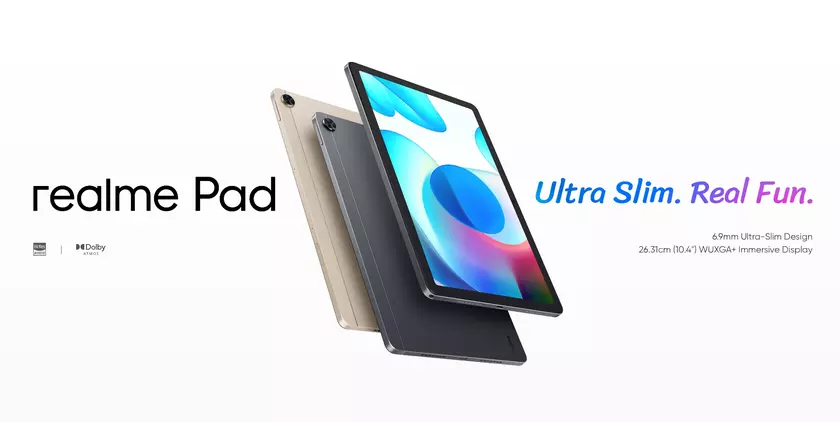 Realme Pad: первый планшет компании с корпусом на 6.9 мм, экраном на 10 дюймов, чипом MediaTek Helio G80, LTE и ценником от $190