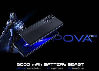 Tecno Pova Neo: budget smartphone with 6000 mAh battery, 6.8-inch screen and dual camera