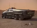 Концепт специальной версии Tesla Cybertruck для Марса: шесть колёс, солнечная панель и спутниковая антенна