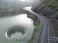 Водосток плотины глазами дрона