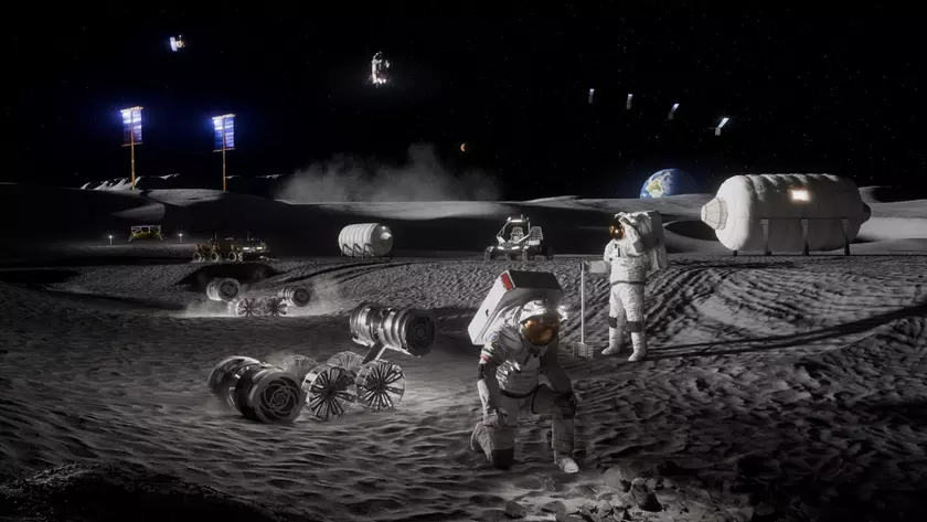 Прибор NASA на поверхности Луны