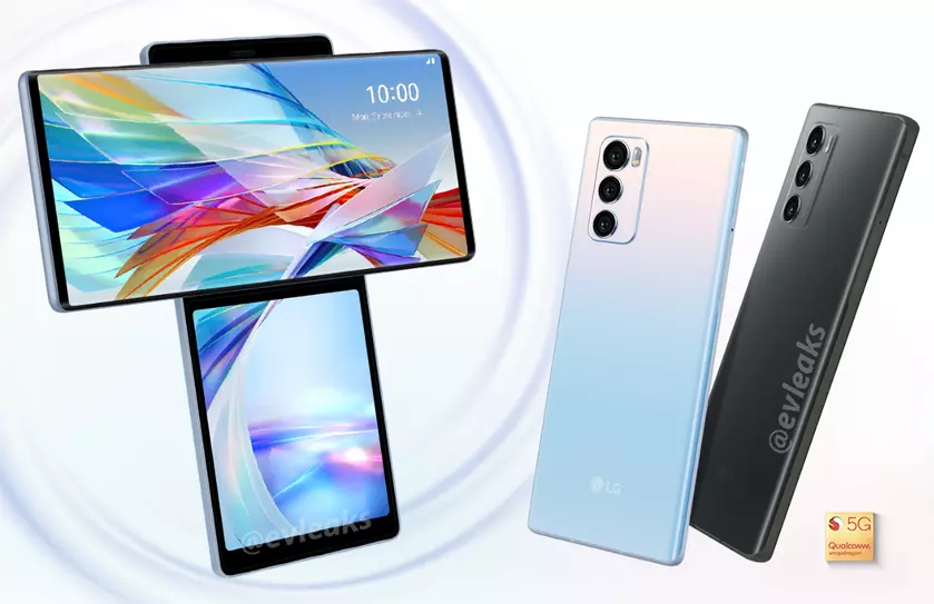 Официальные рендеры LG Wing: два дисплея, T-образная конструкция и тройная камера с дизайном, как у OPPO Reno 4