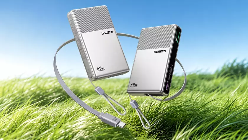 Павербанк Ugreen P7 с встроенными кабелями