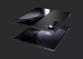 The Samsung Galaxy Fold 6 mock-up shows an angular design similar to the Galaxy S Ultra and Galaxy Note models