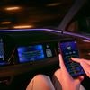 Passengers play games in an Audi car