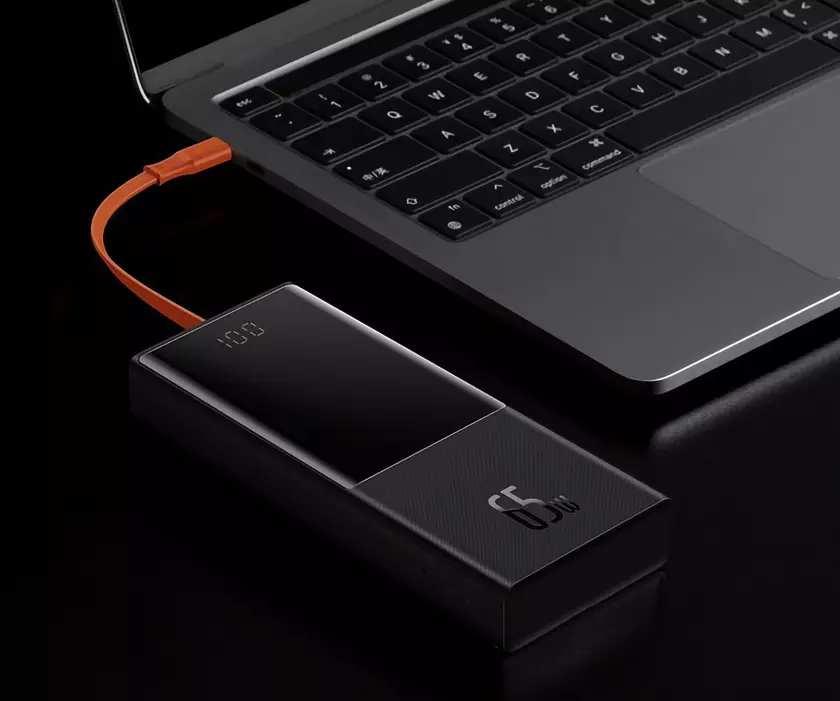 Аккумулятор Baseus на 20 000 мАч с мощностью в 65 Вт и встроенным кабелем USB-C можно купить на Amazon со скидкой 17%