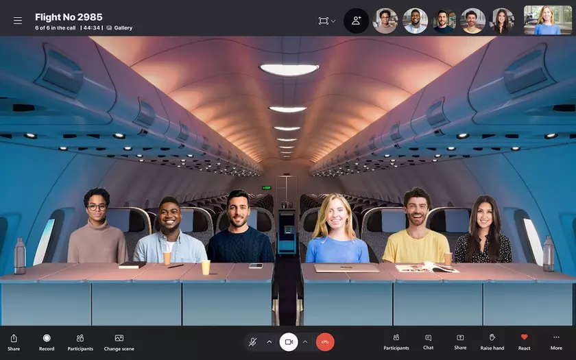 Skype теперь поддерживает функцию Together Mode для двух человек
