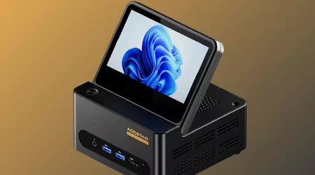 Aoostar G-FLIP - an unusual mini-PC with a built-in touchscreen, huge performance and an incredibly compact body - has been unveiled