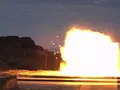 Запуск ракетного ускорителя в замедленной съемке