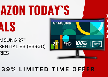SAMSUNG 27" Essential S3 Curved Monitor – Now $70 Off!