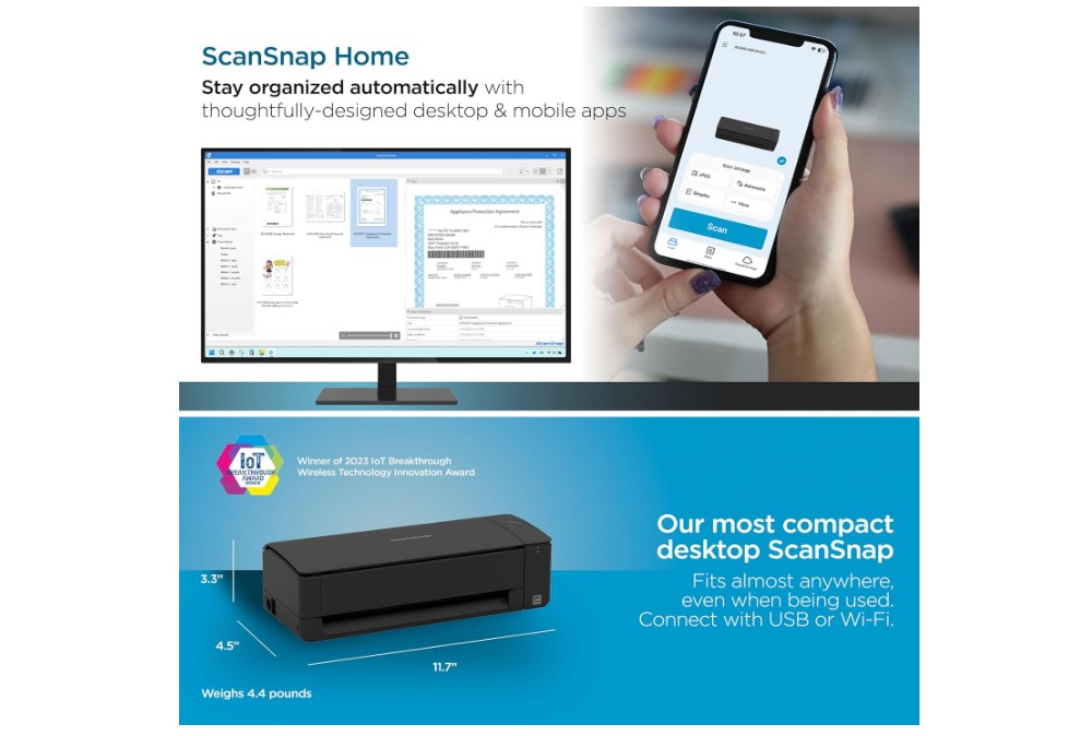 Scanner compact ScanSnap iX1300 pour documents