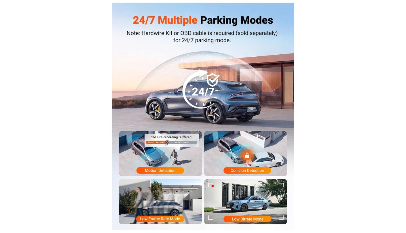 Vantrue N5S dash cam with parking mode