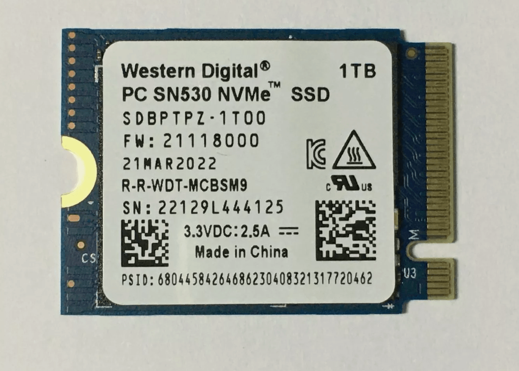 Western Digital SN530 upgrade stockage steam deck