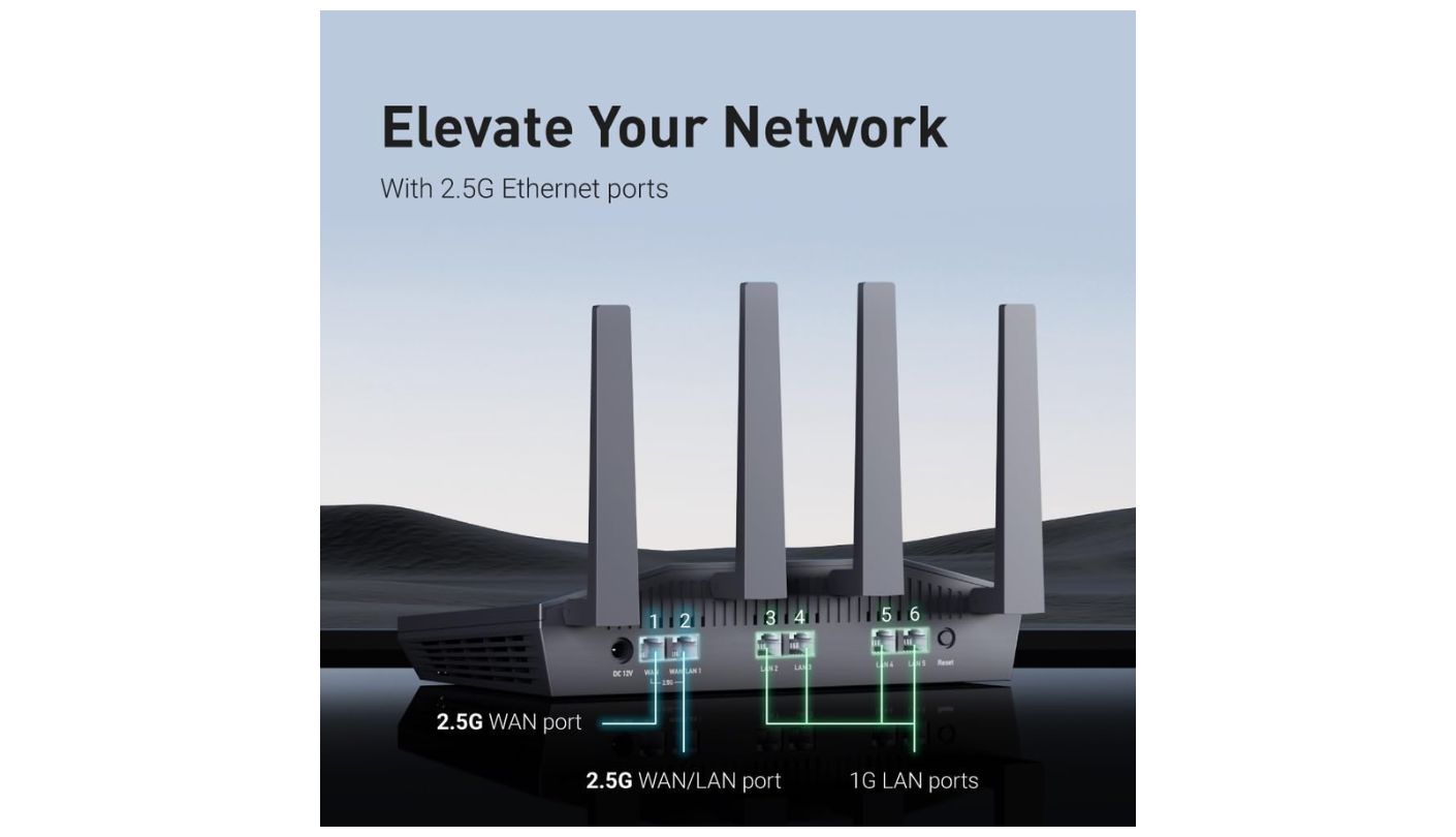 GL.iNet Flint 2 GL-MT6000 home network router for cctv