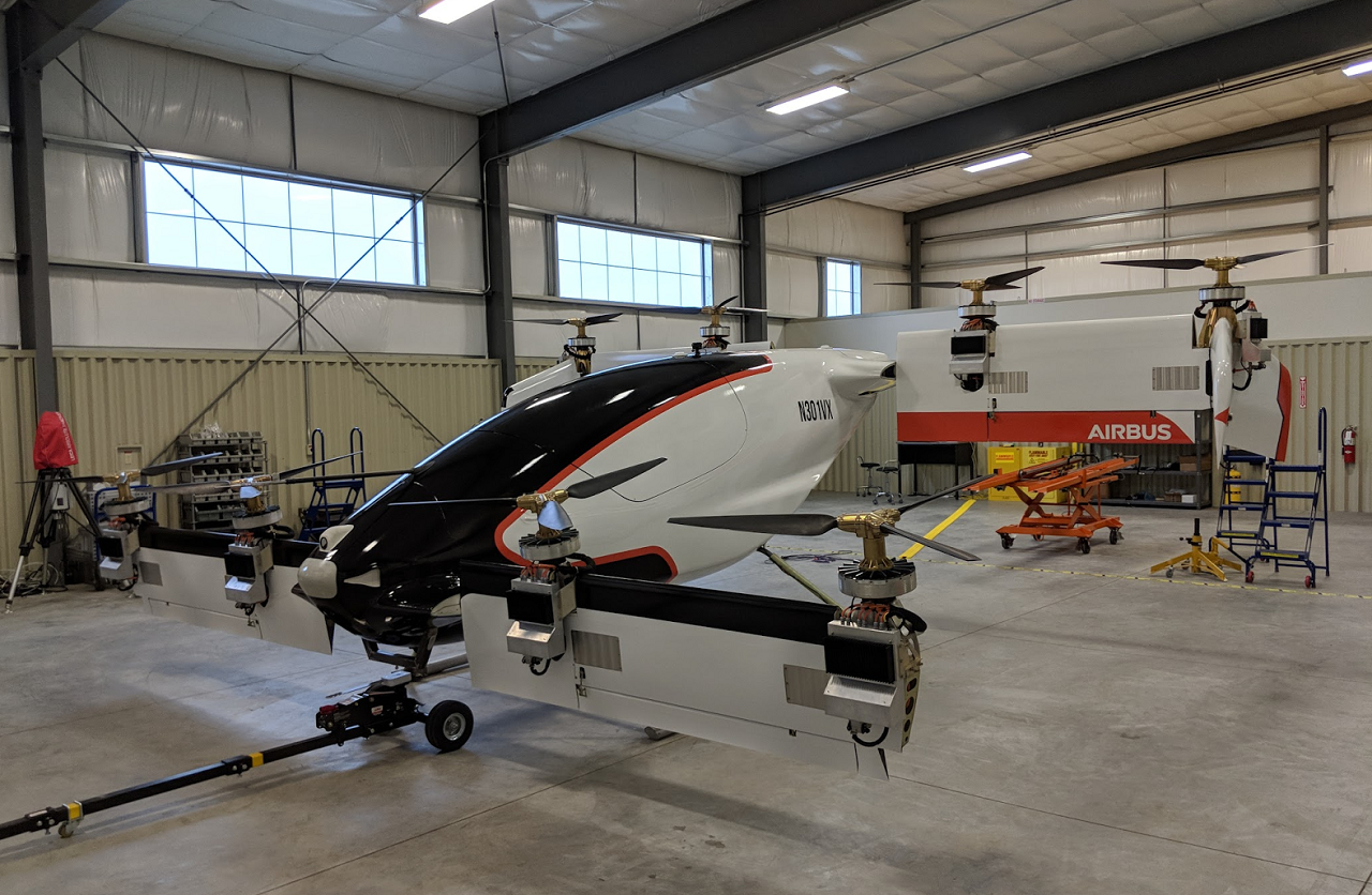 The first flight of the unmanned flying taxi Airbus Vahana
