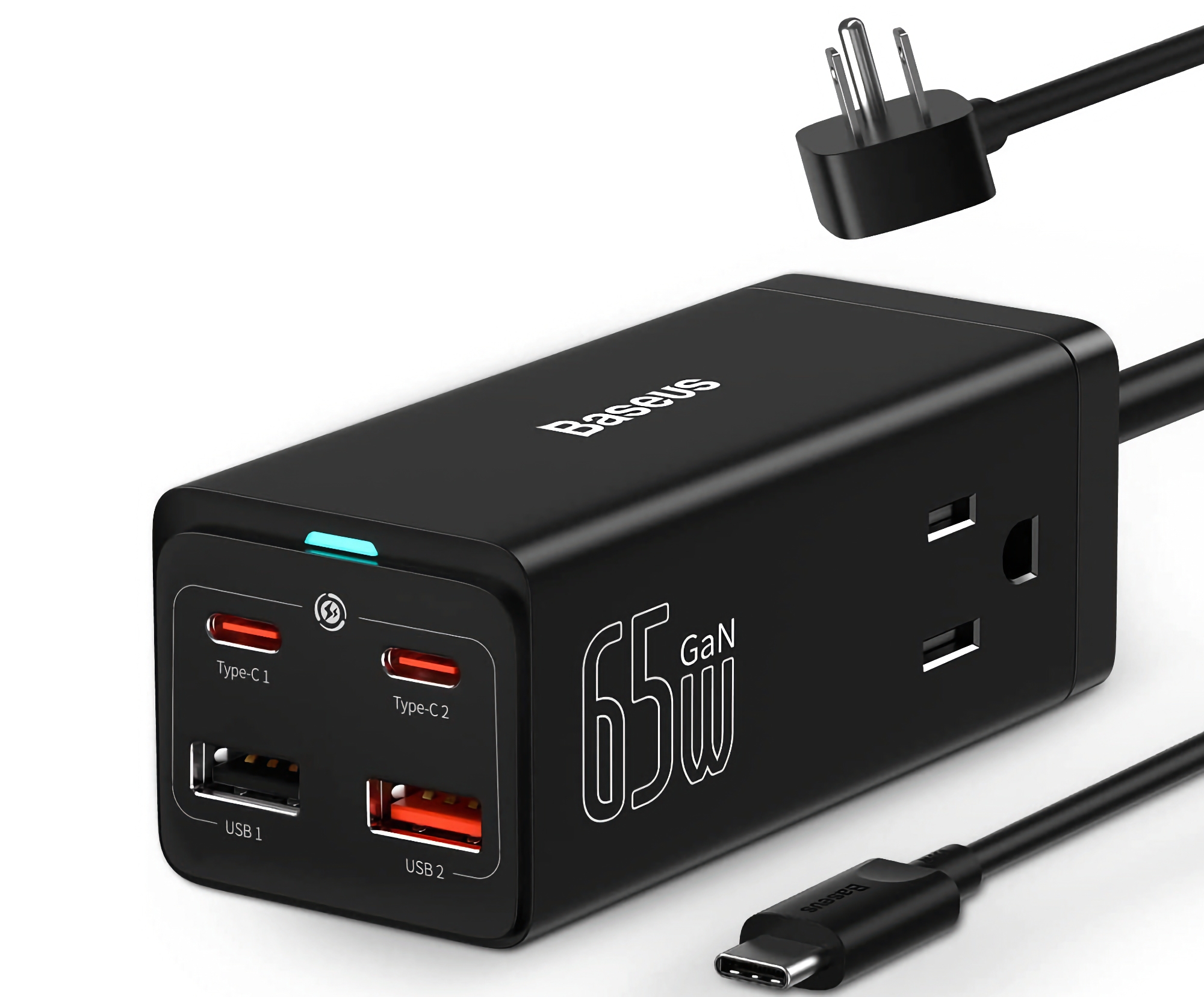 Baseus PowerCombo на Amazon: розгалужувач із чотирма портами USB, двома розетками та зарядкою до 65 Вт за $47.99 (знижка $52)