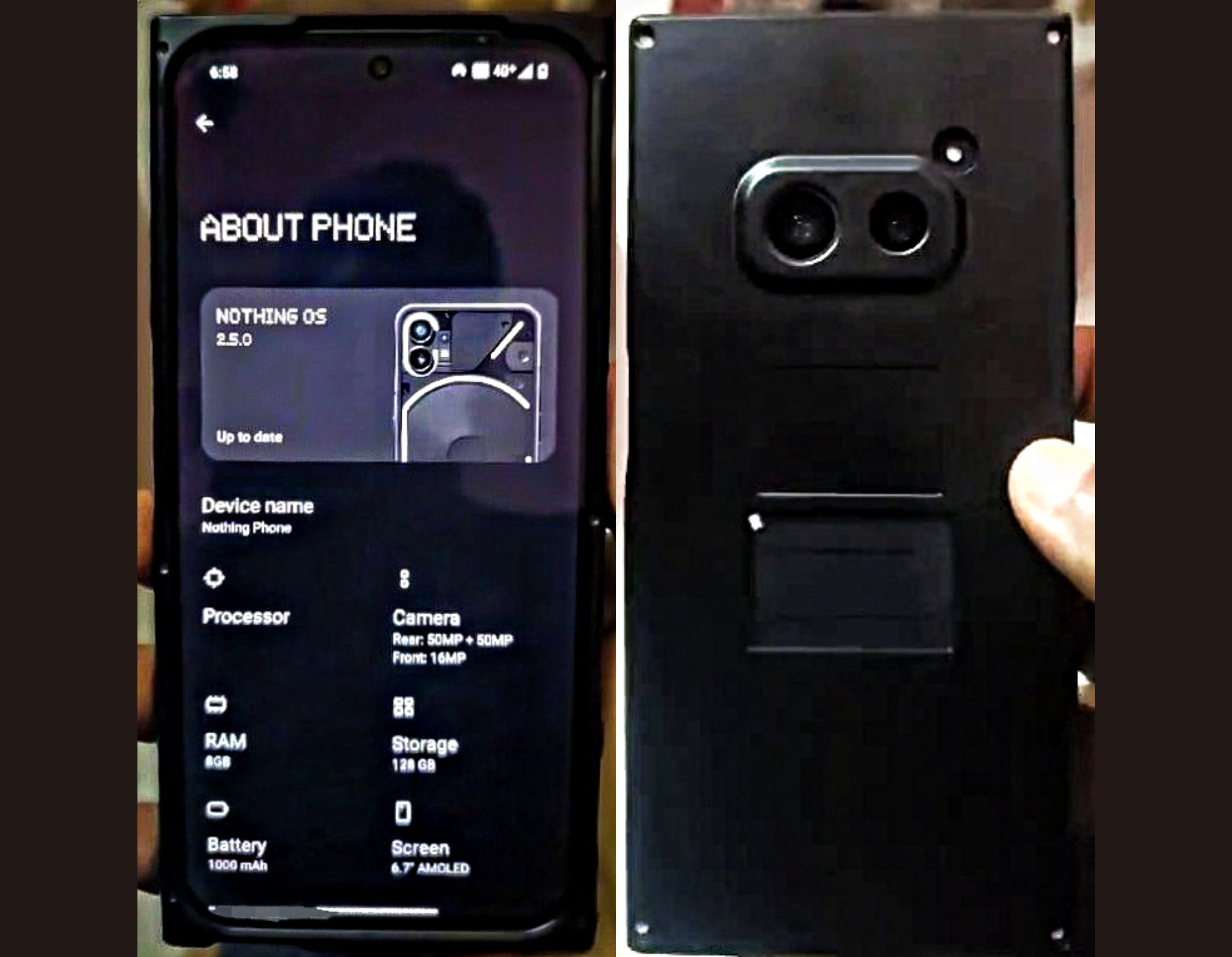 Un prototype du Nothing Phone (2a) avec un double appareil photo et un écran AMOLED a fait surface sur des photos.