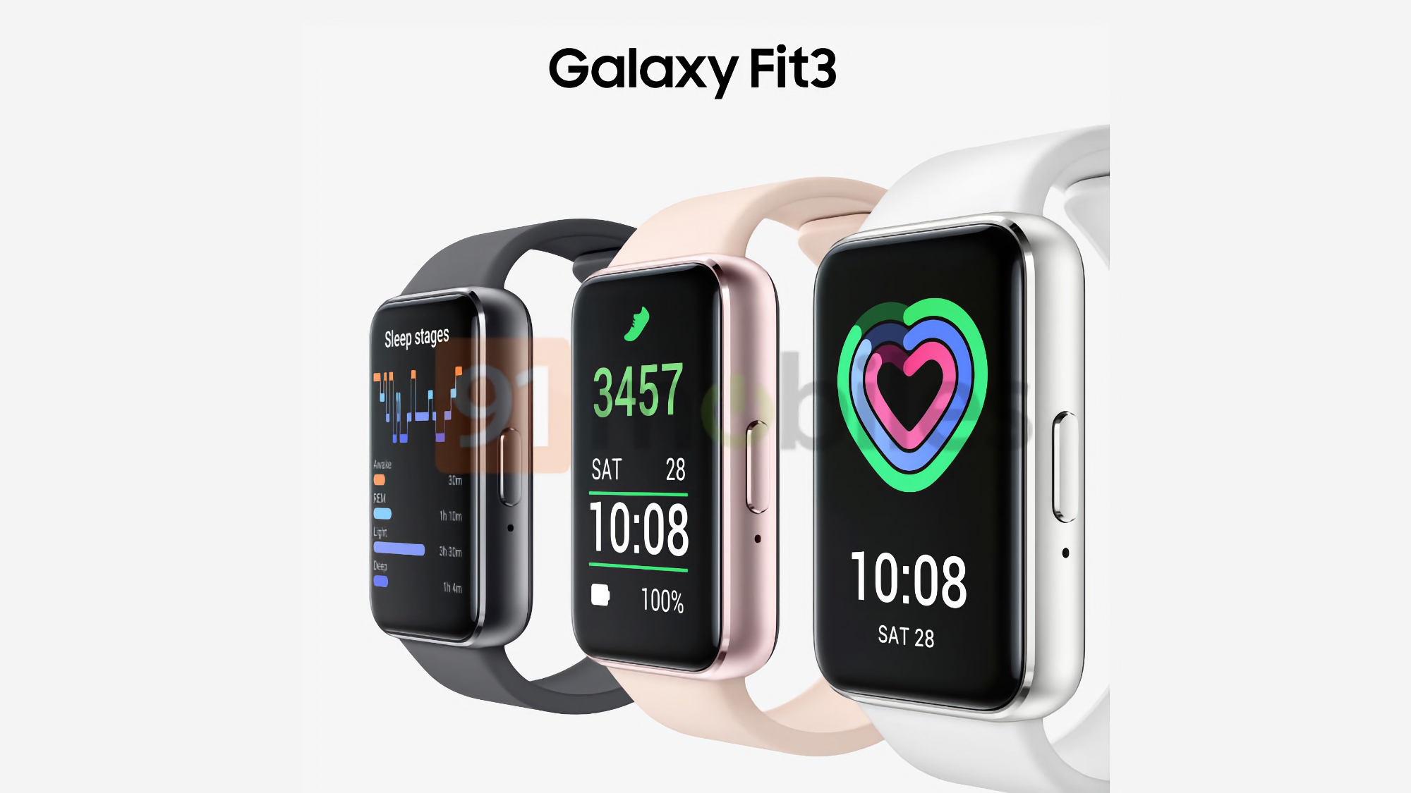 Samsung Galaxy Fit 3 apparaît sur des rendus de presse de qualité : grand écran et trois couleurs
