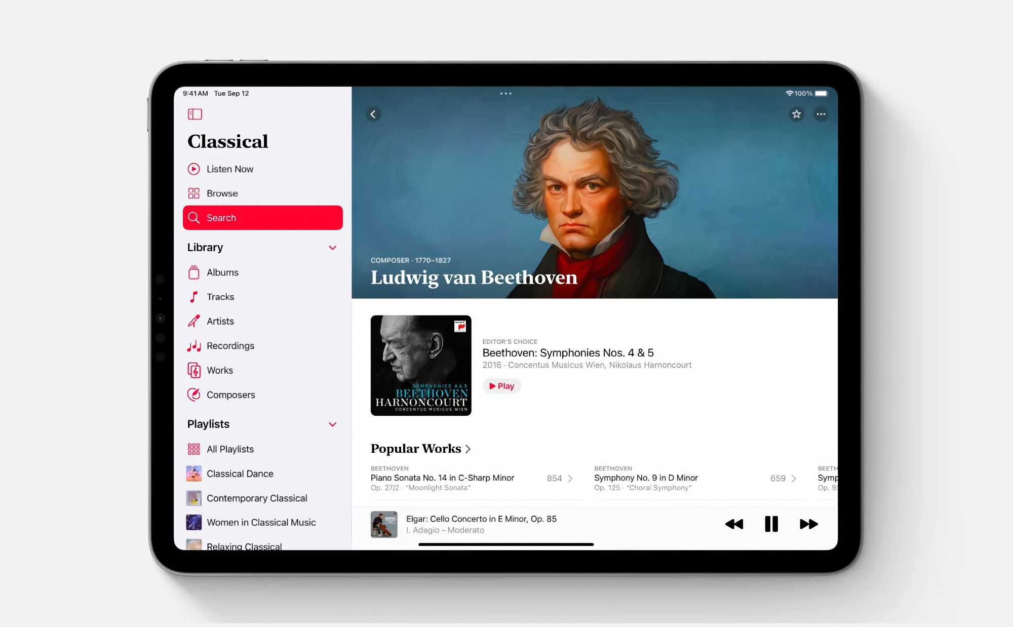 L'application Apple Music Classical est désormais disponible pour l'iPad