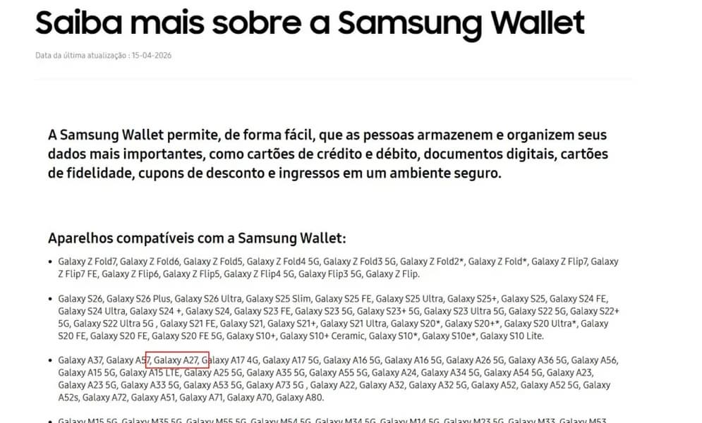 Samsung Wallet Galaxy A27