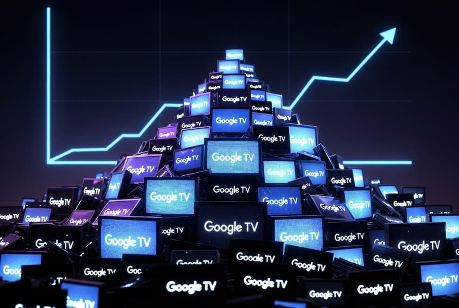 Інтерфейс Google TV на екрані сучасного телевізора