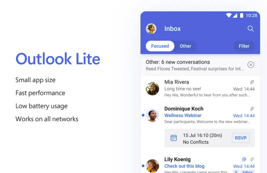 Microsoft Outlook Lite has arrived for Android in some countries