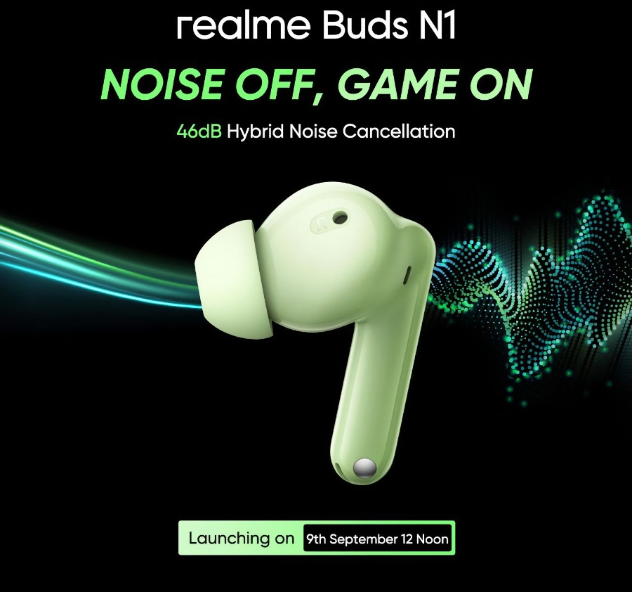 Il n'y a pas que le Narzo 70 Turbo 5G : le Realme Buds N1 sera également lancé le 9 septembre.