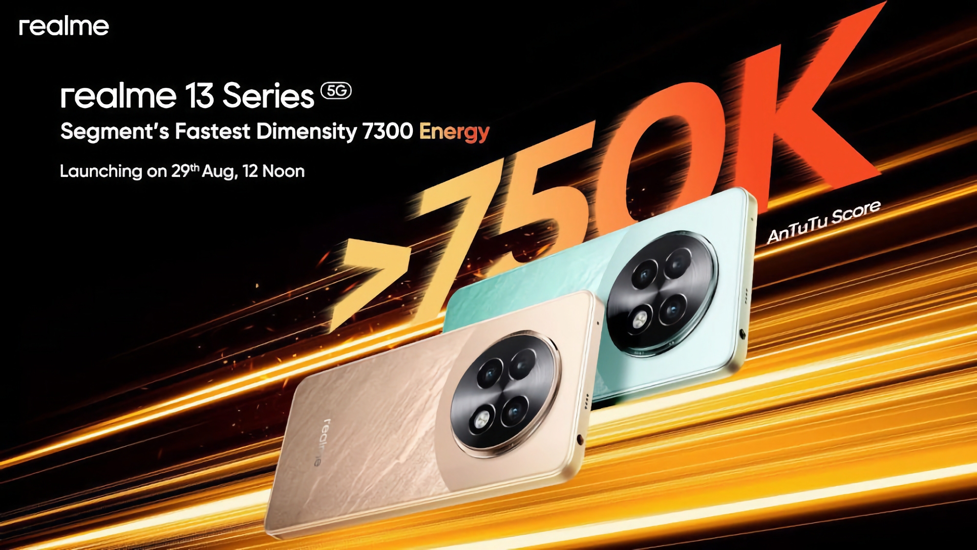 Les realme 13 et realme 13+ seront équipés de la puce MediaTek Dimensity 7300 Energy et feront leurs débuts le 29 août prochain