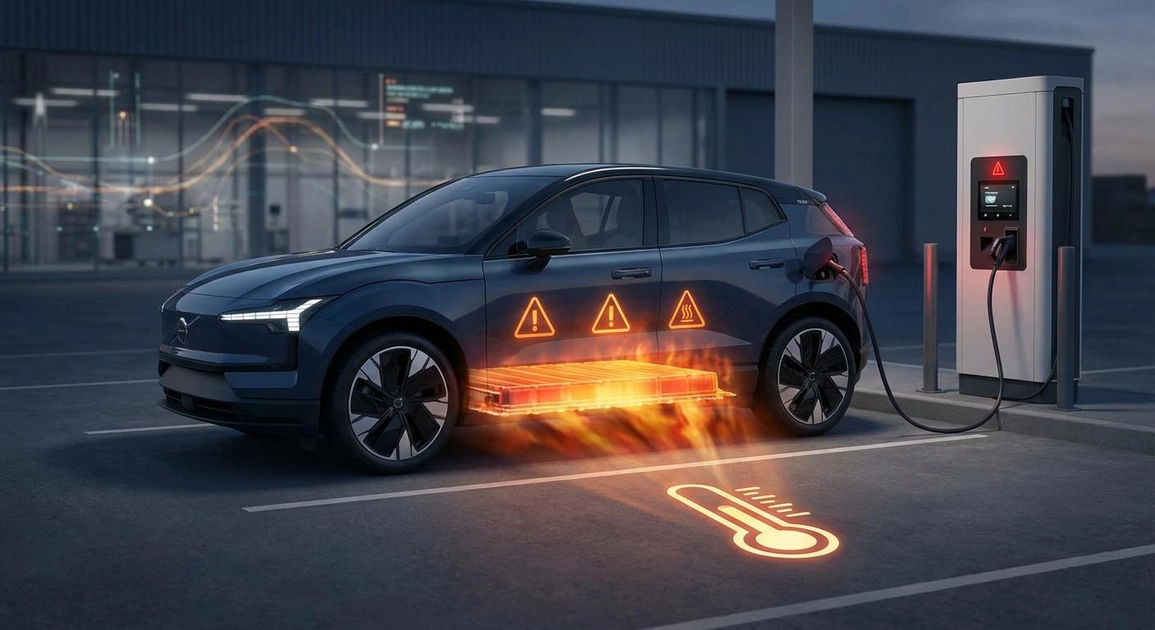 Електричний кросовер Volvo EX30 синього кольору