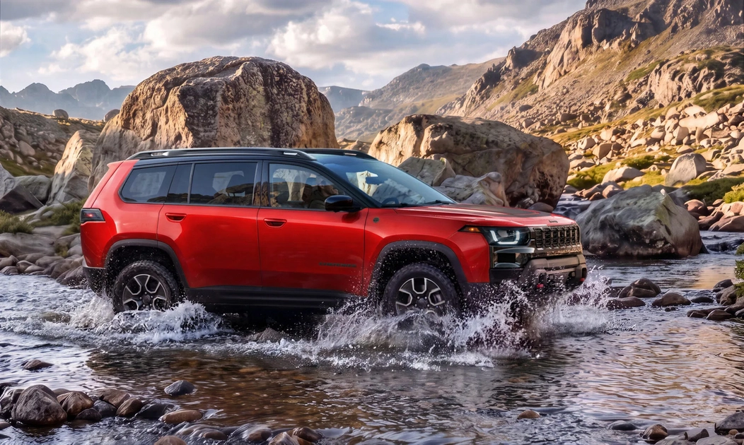 Jeep Cherokee Trailhawk 2027 модельного року долає брід під час позашляхових випробувань