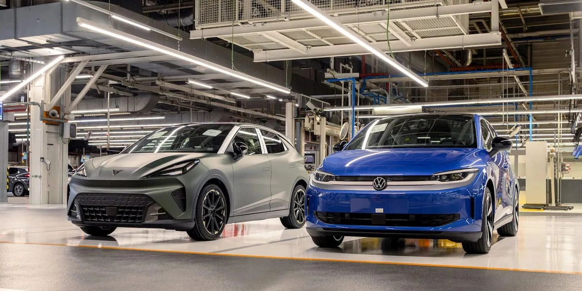 Производство электромобилей Volkswagen на заводе