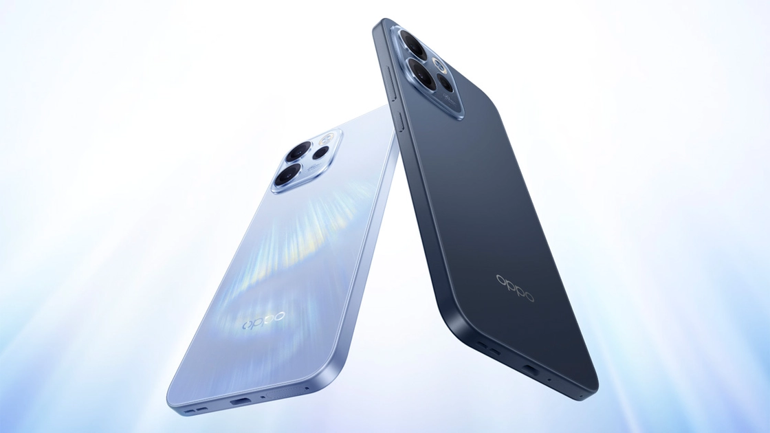 Смартфон Oppo Reno 15A у синьому кольорі