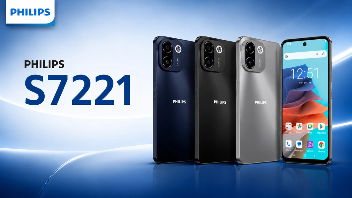Смартфон Philips S7221 5G у синьому кольорі