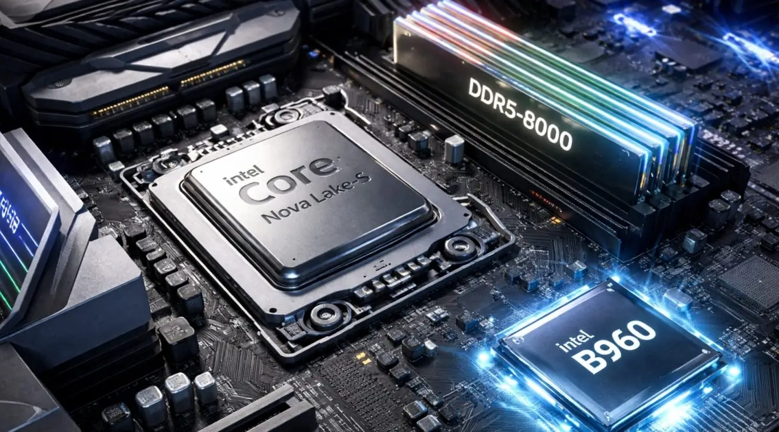 Схема механізму кріплення процесора Intel Nova Lake