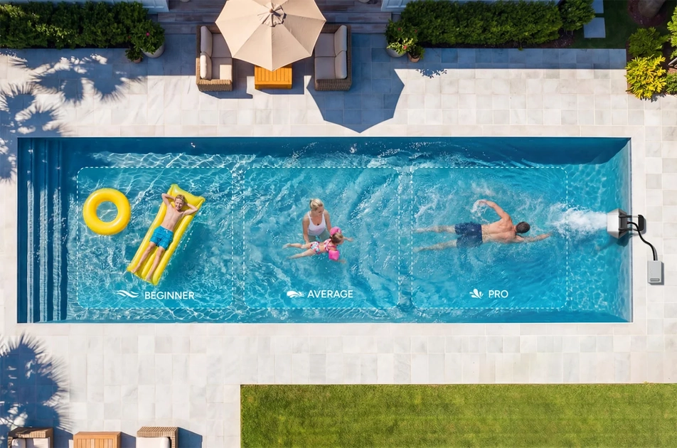 Système de nage portable iGarden au bord de l'eau