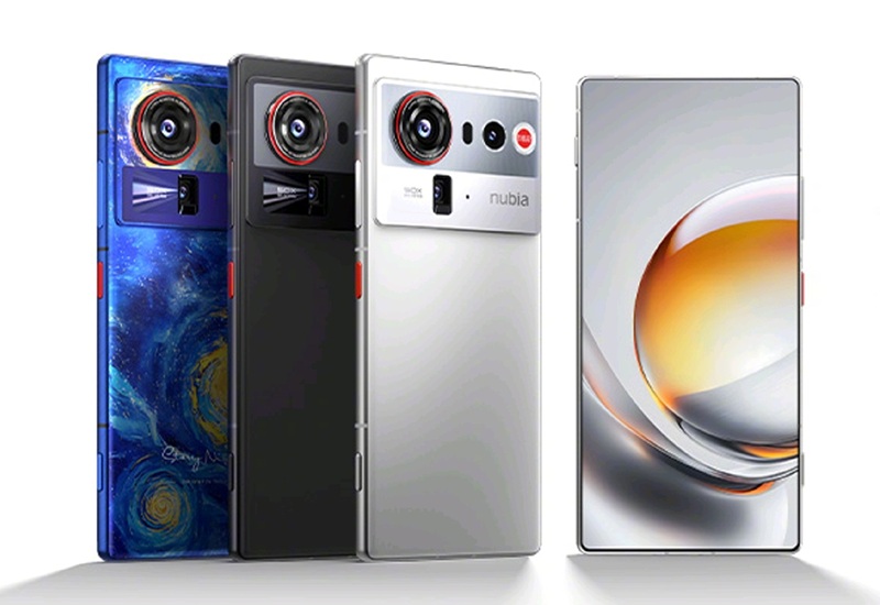 Изображение задней панели Nubia Z80 Ultra с имитацией картины 'Звездная ночь'