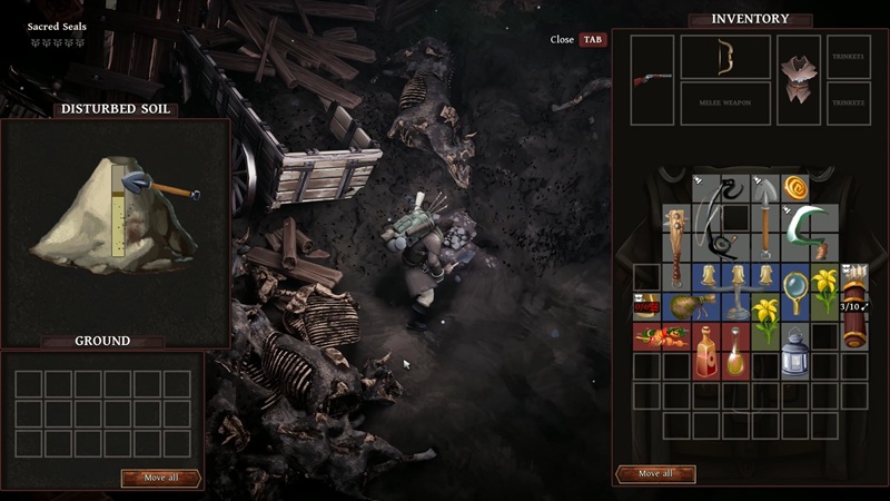 The gloomy location from the game Peregrino