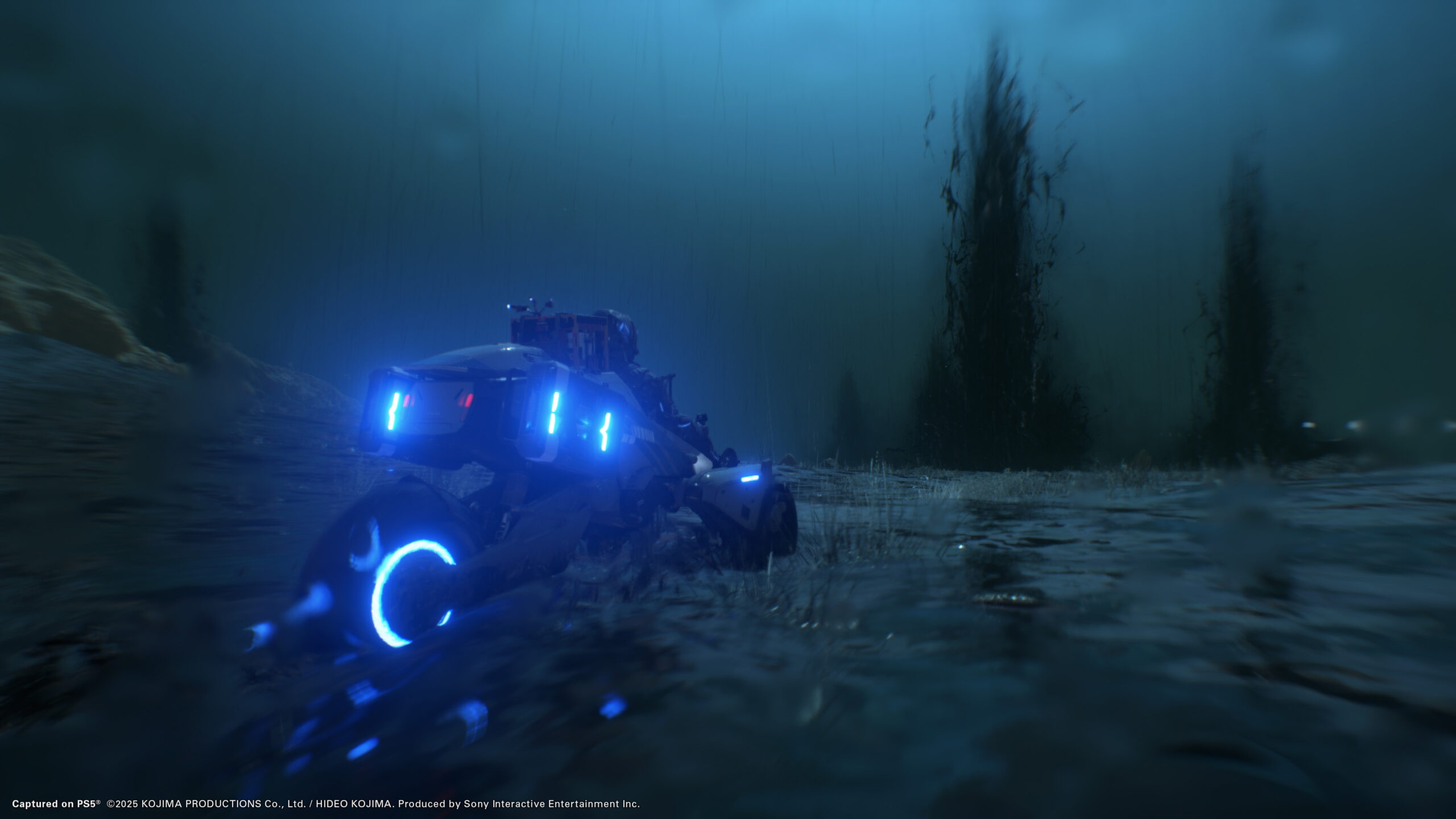 Capture d'écran de Death Stranding 2 : On the Beach, montrant de nouveaux paysages à couper le souffle