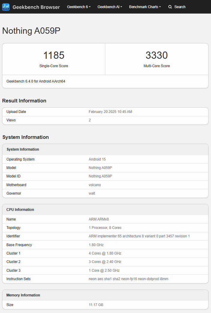 Nothing Phone (3a) Pro test results