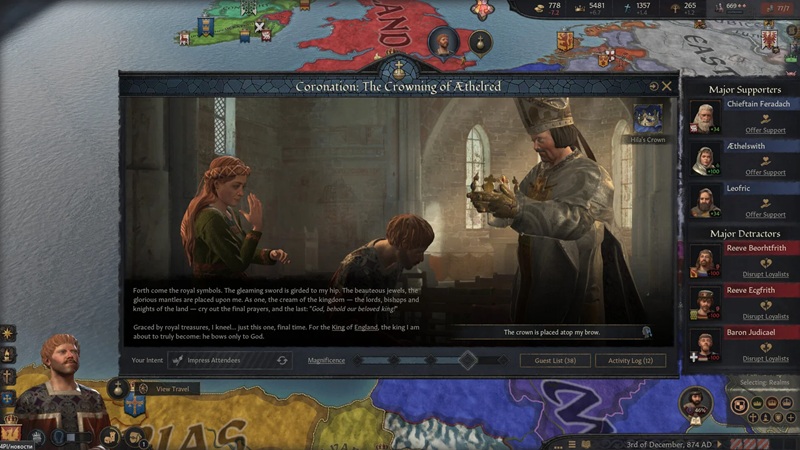 Церемонія коронації в Crusader Kings III