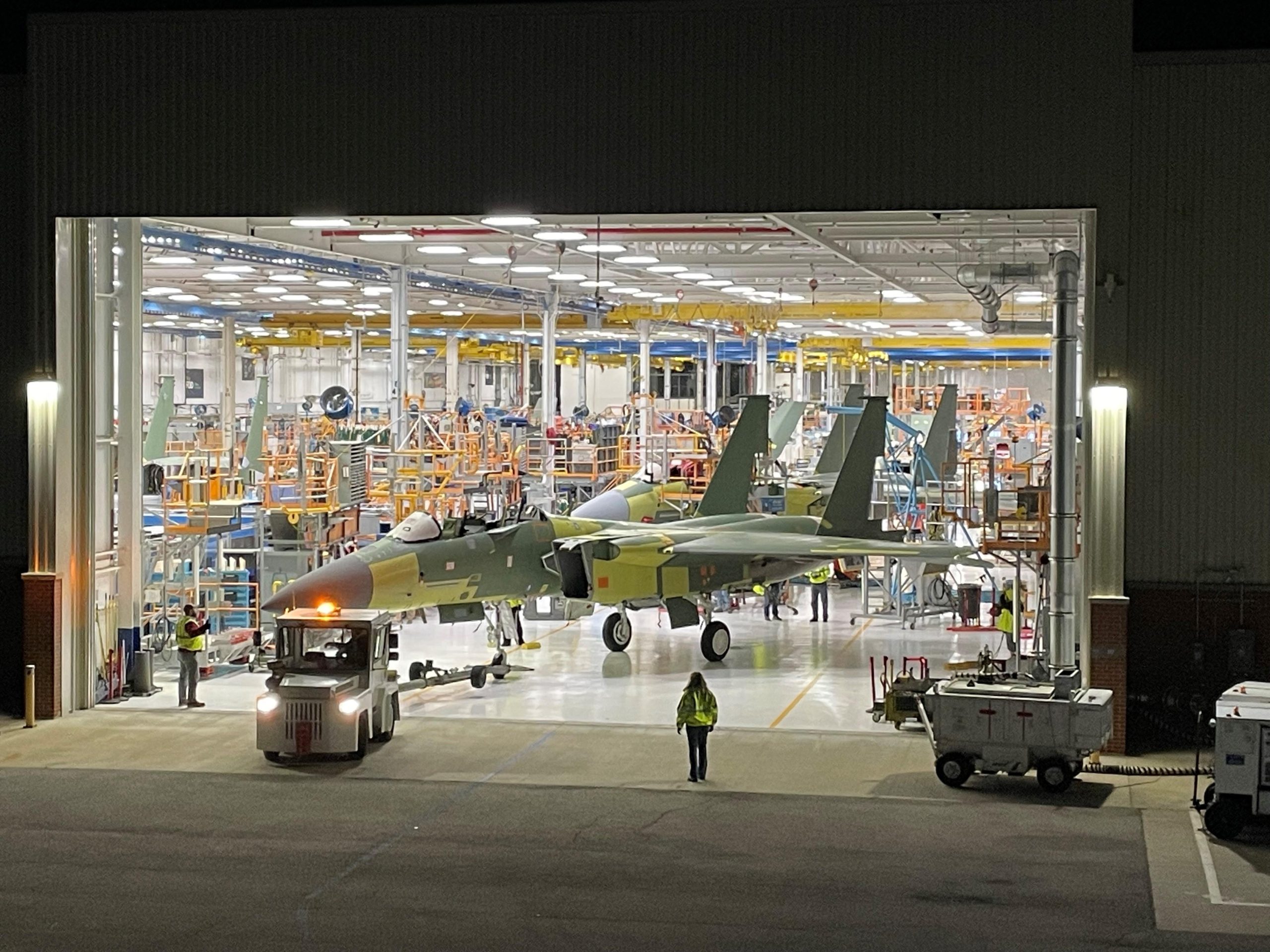 F-15EX fighters on the Boeing assembly line