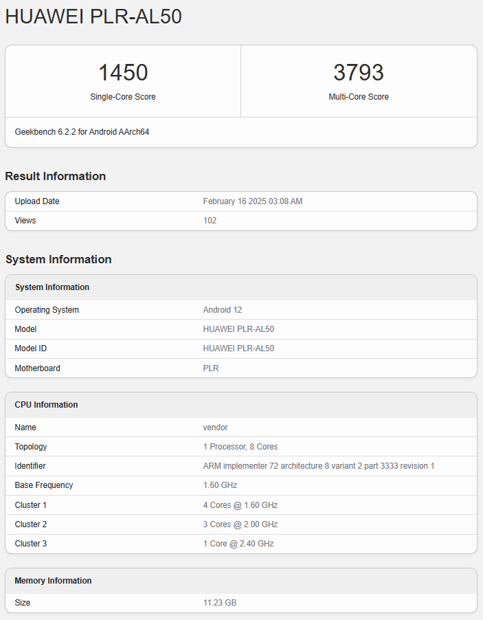 Huawei Mate 70 Pro Premium Edition test results
