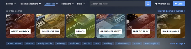 Оновлене меню магазину Steam 3