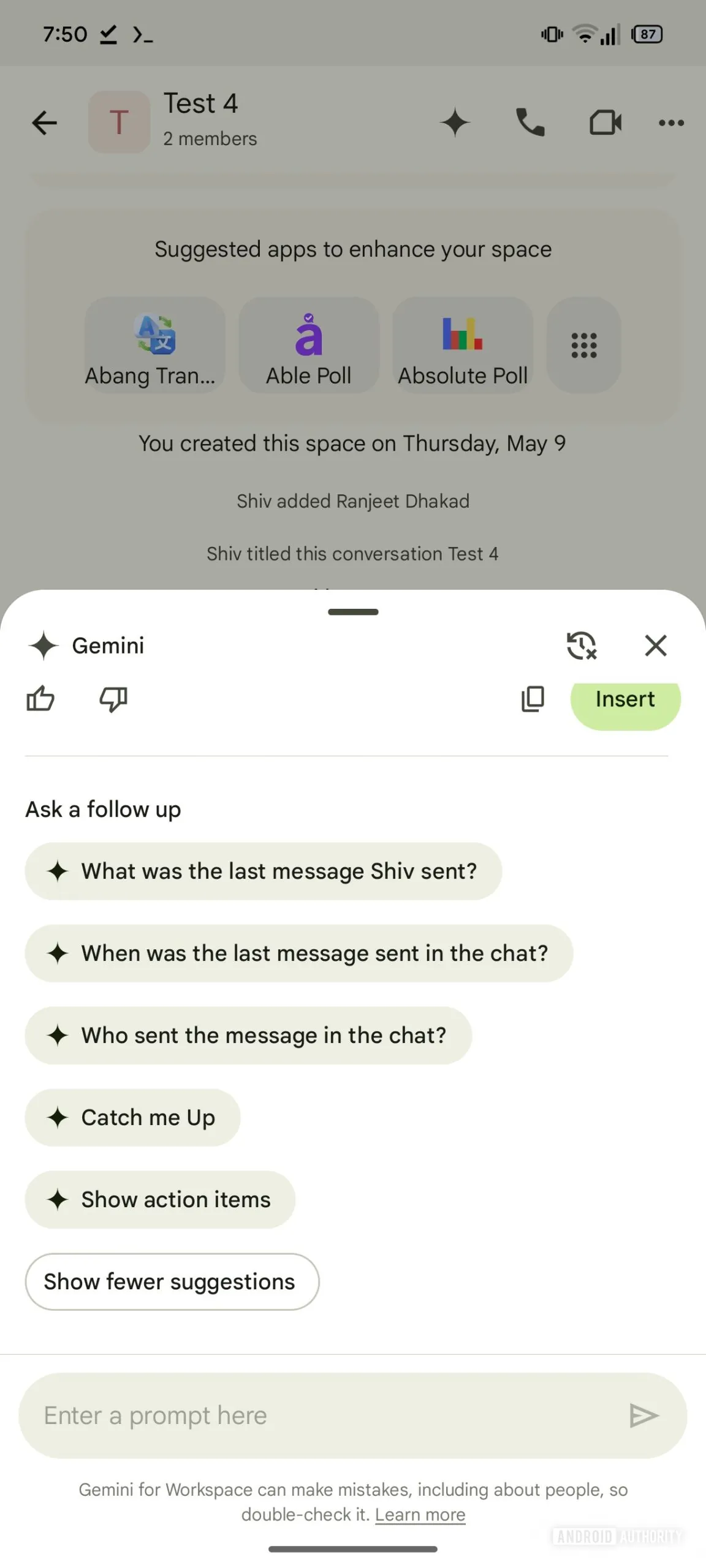 Зображення 4, інтерфейс Google Chat